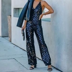 Sequin Halter Jumpsuit